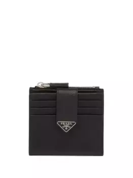 Кошелек из сафьяновой кожи с логотипом Prada, черный