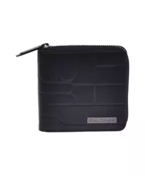 Кошелек из стеганой кожи с молнией и монограммой Baldinini, черный