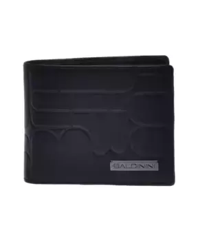 Кошелек из стеганой кожи темно серого цвета с монограммой Baldinini, черный