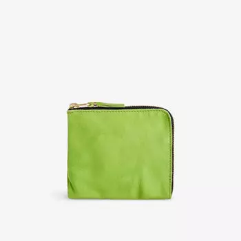 Кошелек из стираной кожи с фольгированным логотипом Comme des Garons, зеленый