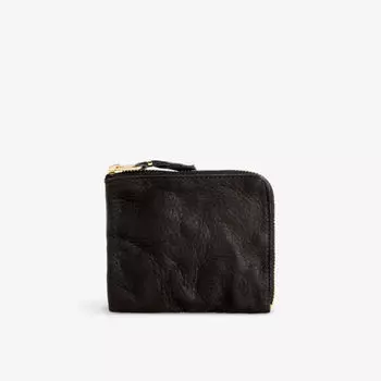 Кошелек из стираной кожи с фольгированным логотипом Comme des Garons, черный