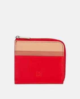 Кошелек из телячьей кожи красного цвета, наппа, визитница Dudu, красный