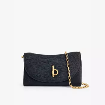 Кошелек из телячьей кожи с цепочным ремешком в виде лошади-качалки Burberry, черный