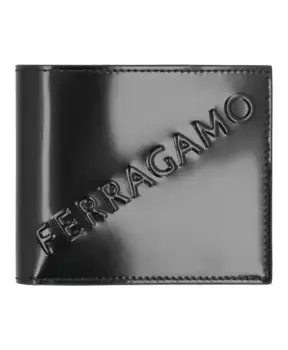 Кошелек из телячьей кожи с клапаном Salvatore Ferragamo, черный