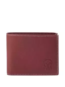 Кошелек из телячьей кожи с тисненым логотипом Brunello Cucinelli, красный