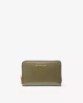 Кошелек из текстурированной кожи с застежкой-молнией Michael Michael Kors, цвет Kaki