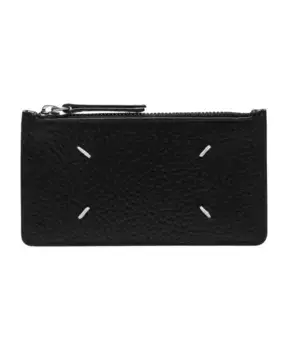 Кошелек из тисненой кожи на молнии Maison Margiela, черный