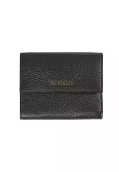 Кошелек из тисненой кожи с застежкой на кнопку Trussardi, черный