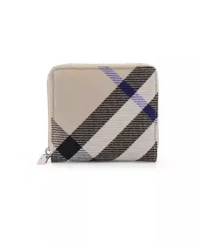 Кошелек из ткани на молнии с кожаной подкладкой Burberry, бежевый