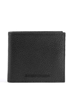 Кошелек из зерненой кожи Emporio Armani, черный