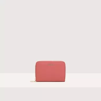 Кошелек из зерненой кожи среднего размера Coccinelle METALLIC SOFT, красный