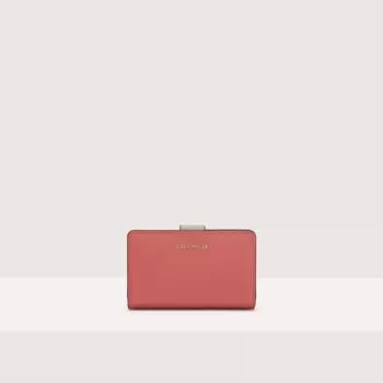 Кошелек из зерненой кожи среднего размера Coccinelle METALLIC TRICOLOR, красный