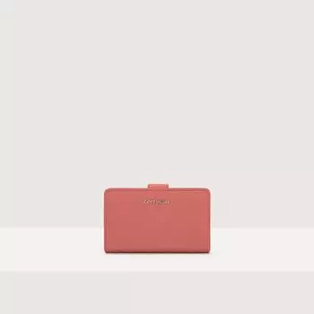 Кошелек из зерненой кожи среднего размера Coccinelle METALLIC SOFT, красный