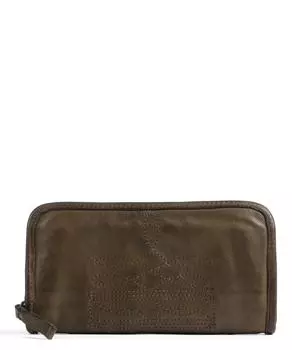 Кошелек из зерненой яловой кожи Campomaggi, зеленый