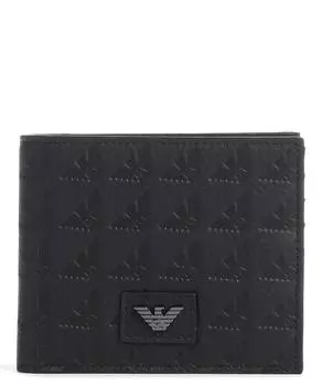 Кошелек из зерненой телячьей кожи Emporio Armani, черный