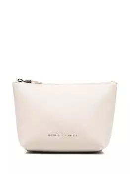 Кошелек из зернистой кожи Brunello Cucinelli, нейтральный