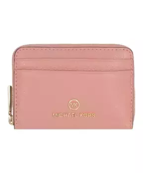 Кошелек из зернистой кожи на молнии Michael Kors, розовый