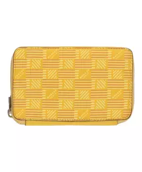 Кошелек из зернистой кожи на молнии Moreau Paris, желтый