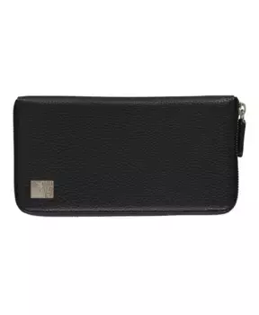 Кошелек из зернистой кожи на молнии Versace, черный