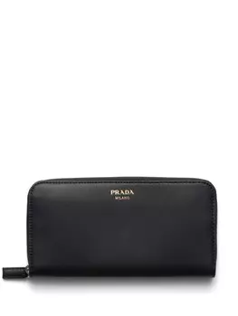 Кошелек из зернистой кожи Prada, черный