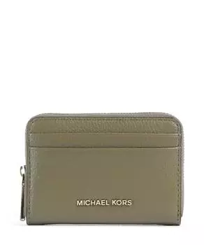 Кошелек Jet Set из зернистой кожи Michael Kors, зеленый