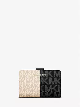 Кошелек Jet set Medium с двухцветным логотипом Michael Kors, черный