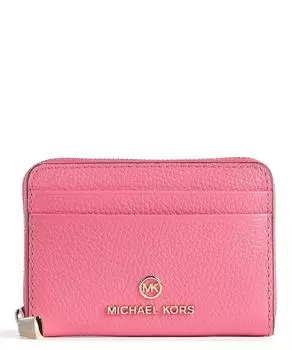 Кошелек Jet Set с подвесками из зернистой яловой кожи, холст Michael Kors, розовый