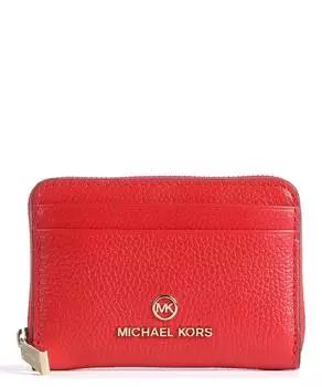 Кошелек Jet Set с подвесками из зернистой яловой кожи, холст Michael Kors, красный