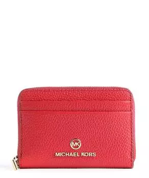 Кошелек Jet Set с подвесками из зернистой яловой кожи, холст Michael Kors, красный