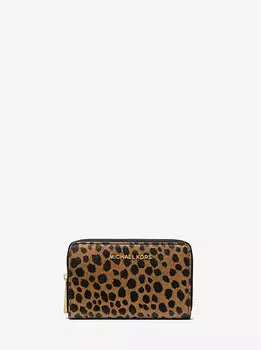 Кошелек Jet set small из телячьей шерсти с принтом гепарда Michael Kors, мультиколор