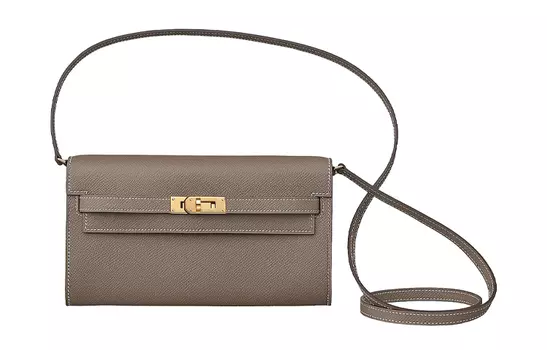 Кошелек Kelly To Go Epsom из телячьей кожи, сумка через плечо, женская сумка через плечо HERMES