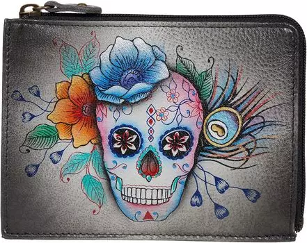 Кошелек Key Zip Case 1160 Anuschka, цвет Calaveras de Azcar
