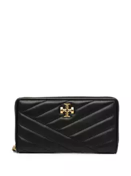 Кошелек Kira Chevron на молнии Tory Burch, черный