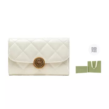 Кошелек-клатч из коровьей кожи с зажимом для монет, женский, небольшого размера, цвета экрю VANESSA HOGAN, Ecru