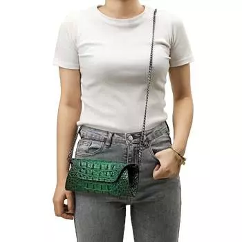 Кошелек/клатч из кожи с тиснением аллигатора Tiffany & Fred Tiffany & Fred Paris, зеленый