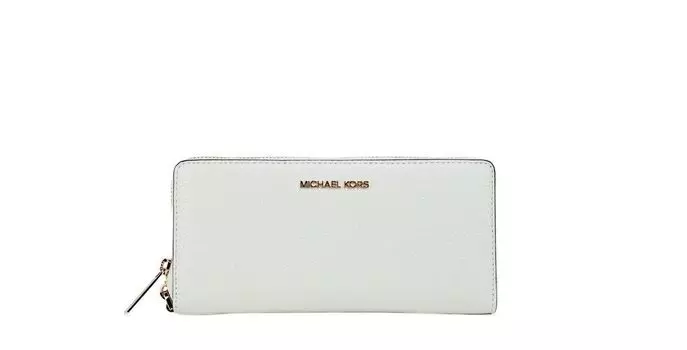 Кошелек-кошелек Continental Wristlet из белого золота с оптической ручкой Jet Set Travel Michael Kors