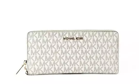 Кошелек-кошелек на запястье Jet Set Travel Large Vanilla Signature Continental Michael Kors