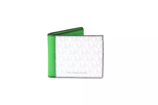 Кошелек-купюрница Cooper Slim Mini MK Logo из ПВХ (ярко-белый/ладонь) Michael Kors