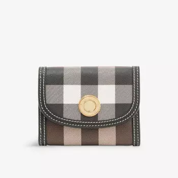 Кошелек Lancaster из ткани и кожи в клетку Burberry, коричневый