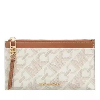 Кошелек large zip card case vanilla Michael Michael Kors, коричневый