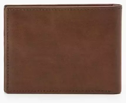 Кошелек Levi's "BATWING BIFOLD ID", кошелек мужской кожаный, коричневый