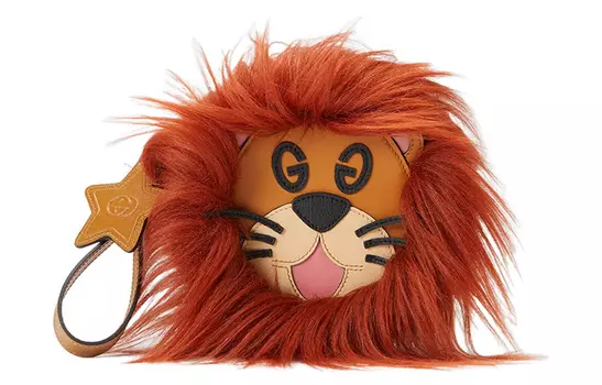 Кошелек Lions Pattern Corduroy Pouch Orange GUCCI