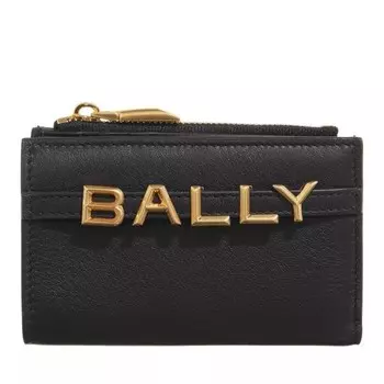 Кошелек logo compact w black+oro Bally, черный
