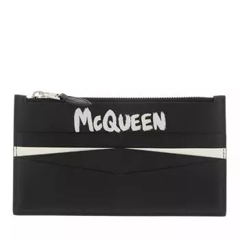 Кошелек logo print card holder Alexander Mcqueen, черный