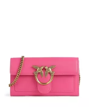 Кошелек love tiny birds из мелкозернистой кожи Pinko, розовый