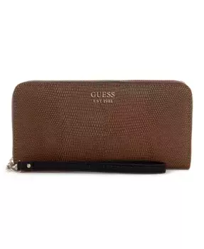 Кошелек Lyndi Large Zip Around GUESS, коричневый