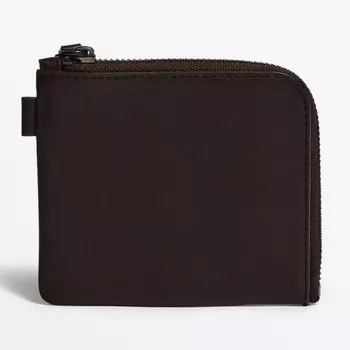 Кошелек Massimo Dutti Leather Studio With Zip, темно-коричневый