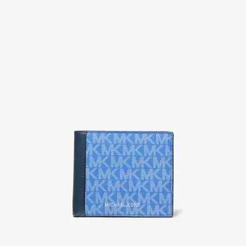 Кошелек Michael Kors Cooper Logo And Faux Leather Billfold, синий