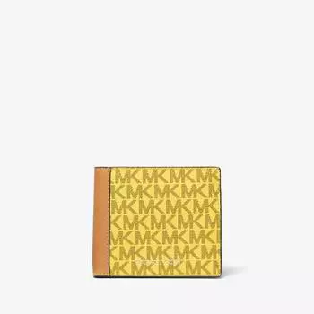 Кошелек Michael Kors Cooper Logo And Faux Leather Billfold, желтый