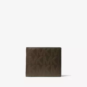 Кошелек Michael Kors Cooper Logo Embossed Leather Billfold, темно-зеленый